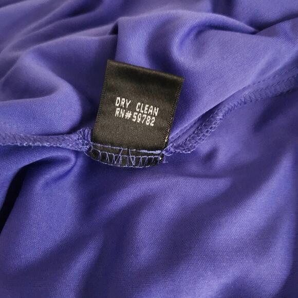 ADRIANNA PAPELL Green Yellow Purple  Geometric Print Cold Shoulder Sleeve Dress - Picture 10 of 11